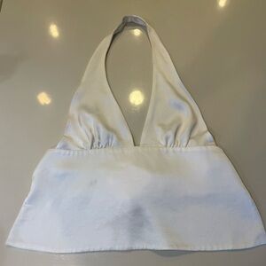 Zara | White Satin Top | Backless